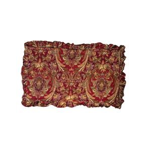 Rare Raymond Waites Red Ruffle Pillowcases Shams Printed Cotton Luxury Vintage